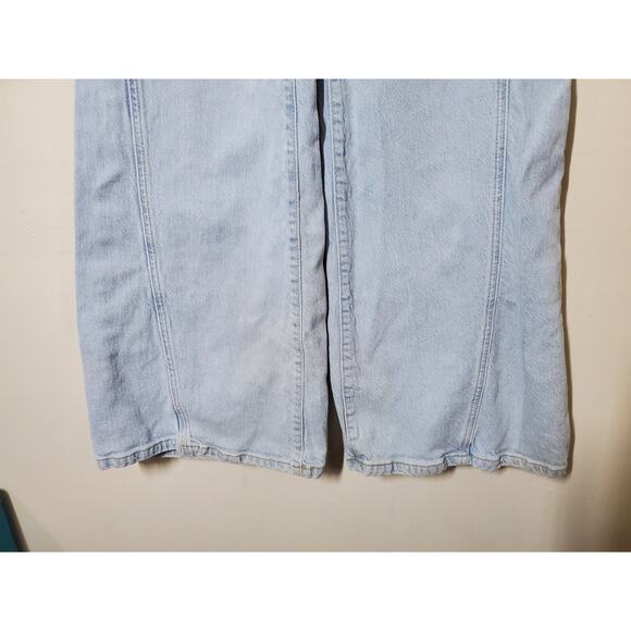 Free People Gilmore Wide Leg Jeans Womens 27 Light Wash Retro Flare High Rise - Picture 4 of 15